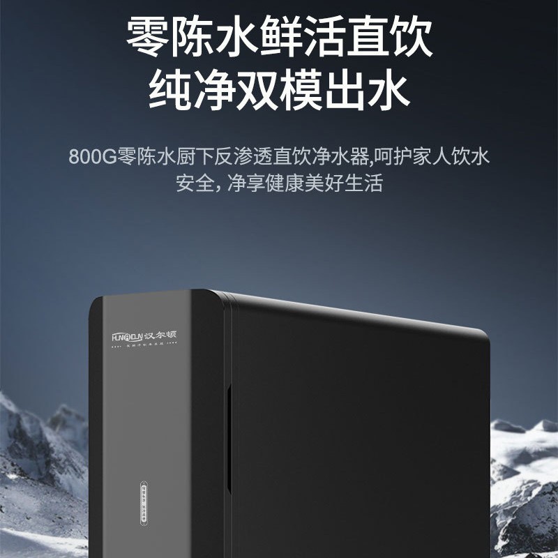 大通量直饮水机家用汉尔顿HRD-R0800-DC09双出水TDS显示换芯提醒