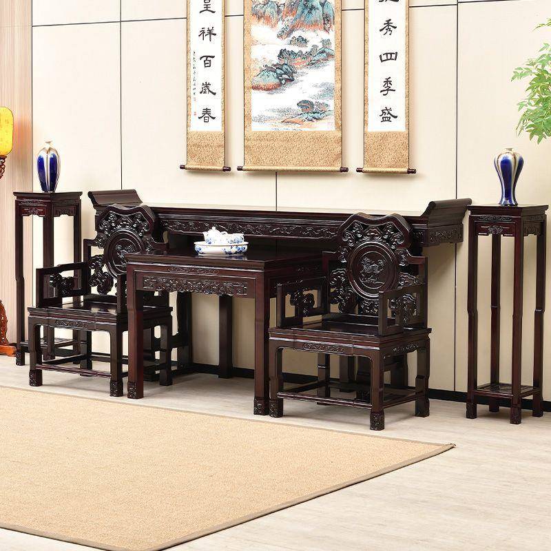 澳洲酸枝木豪华中堂农村堂屋条案八仙桌明清供桌中式实木翘头佛台