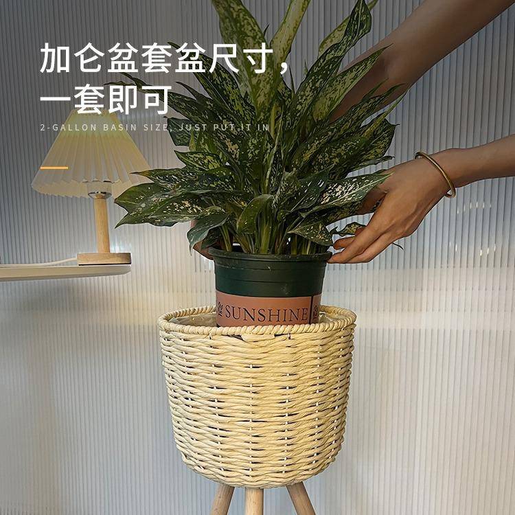 圩派架红阳箩架子网藤编置物架花架阳台萝客厅花盆绿落地绿绿绿摆