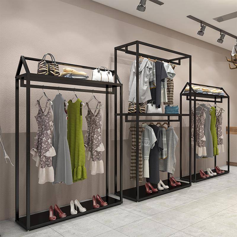 服装架展示架双层男女装店货架陈列架衣服架子挂衣架落地式简约