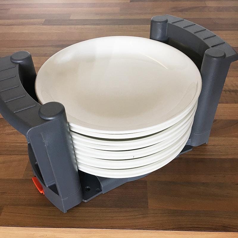 厨房抽屉置物碗碟收纳架橱柜桌面抽屉伸缩碗盘餐盘移动架提盘器