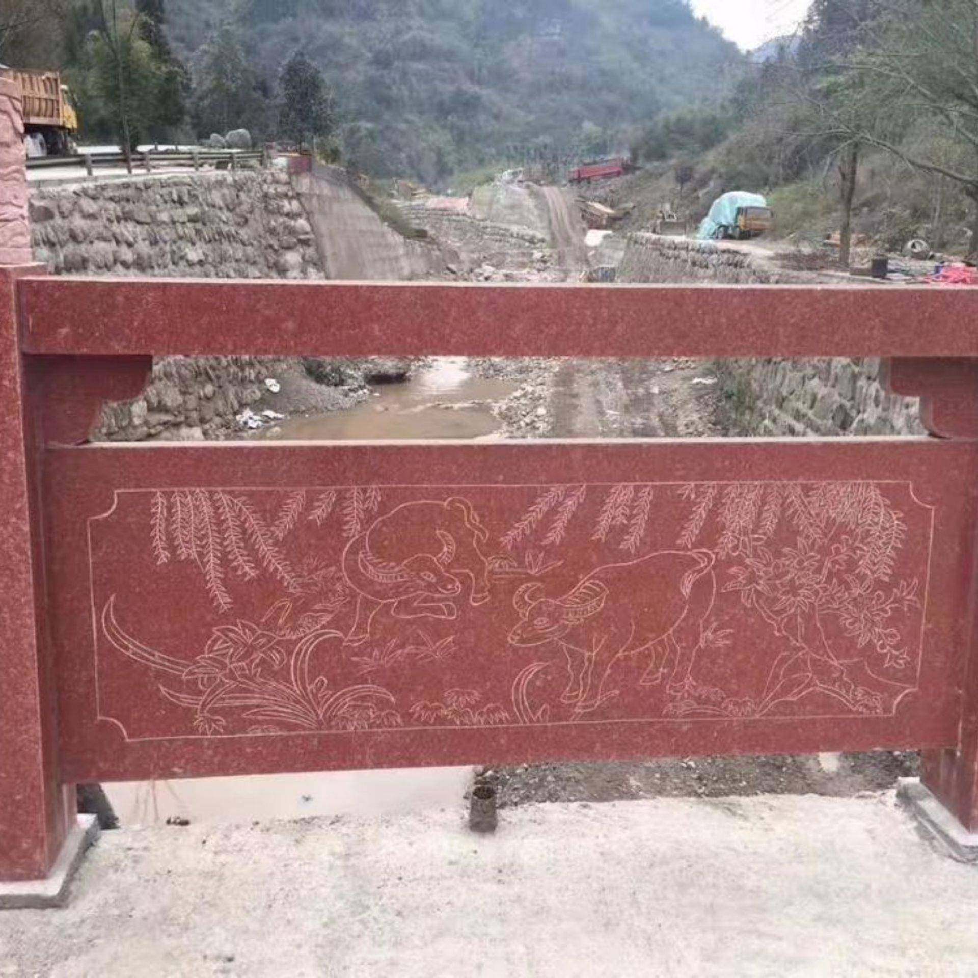 帝王红石材红色花岗岩地砖花岗岩栏杆护栏雕刻室内石材楼梯