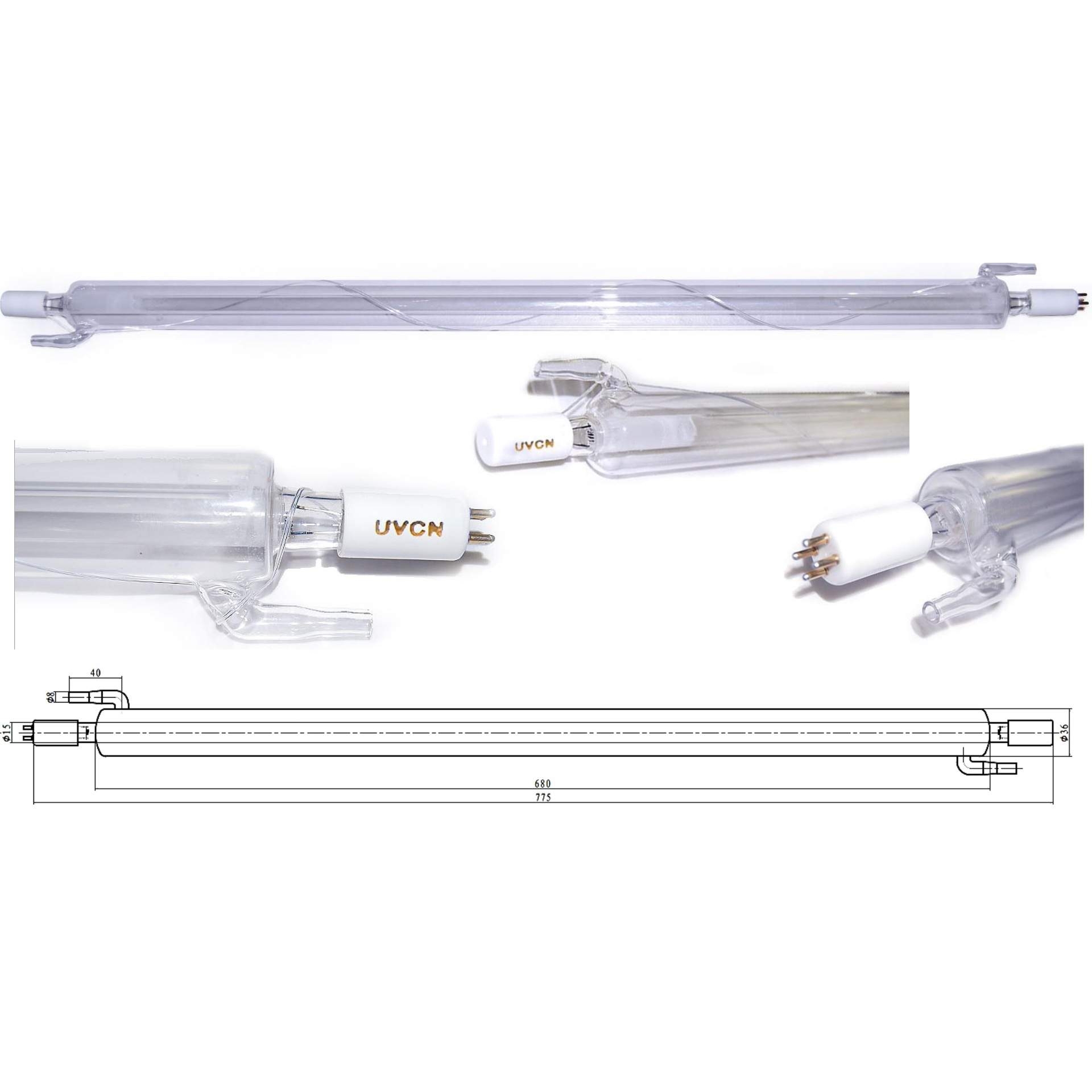 UVCN【水处理紫外灯】航天宏达新特种光源直管内循环水处理紫外灯