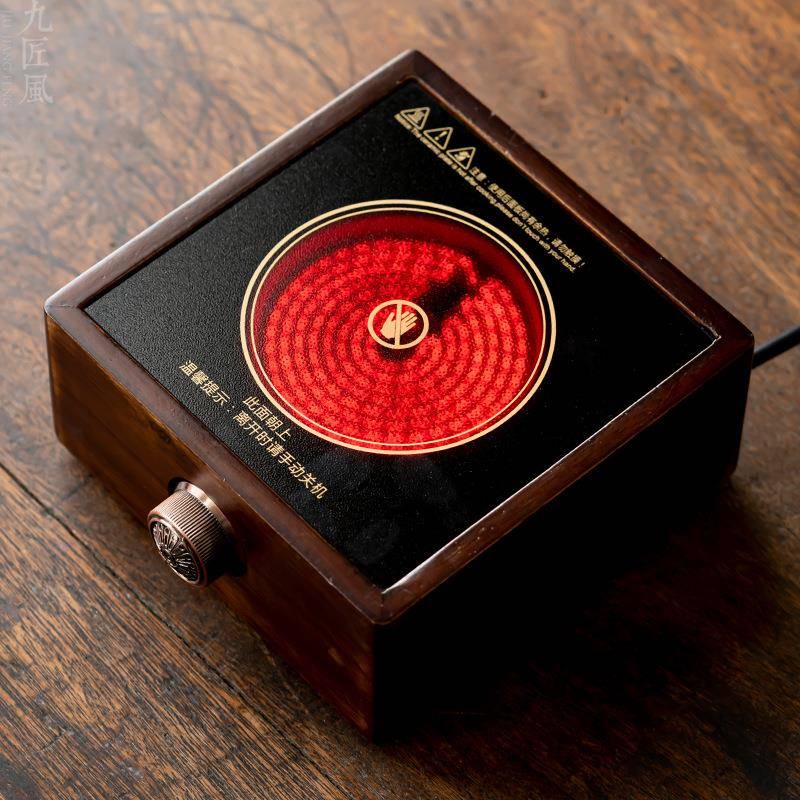 胡桃木电陶炉家用室内煮茶器迷你玻璃电热烧水壶电磁炉小型茶炉