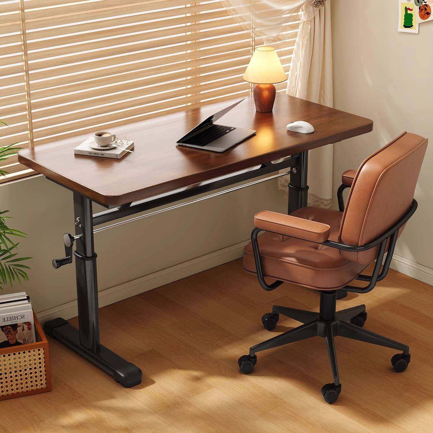 可移动升降台式电脑桌书桌家用卧室简约桌椅套装办公桌学习长桌子