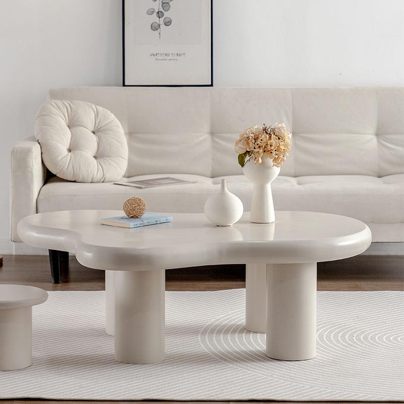 奶油风简约客厅云朵茶几小户型家用茶桌网红创意桌子奶油风阳台茶