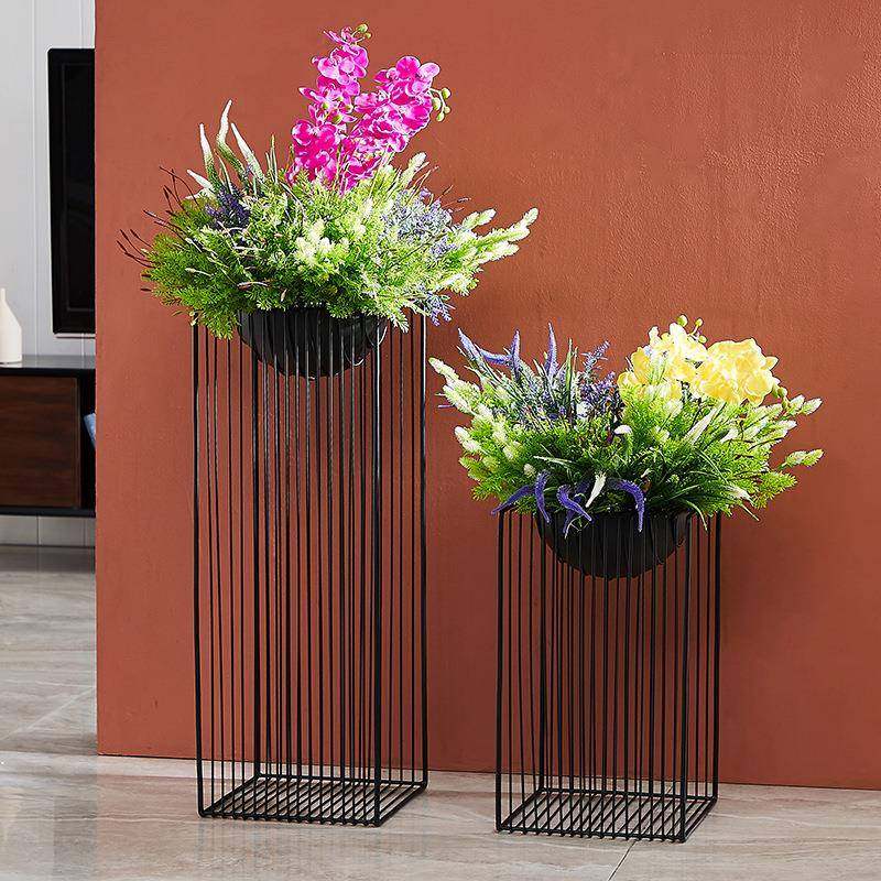 北欧简约铁艺落地式绿萝花架子创意阳台装饰绿植架客厅花盆植物架
