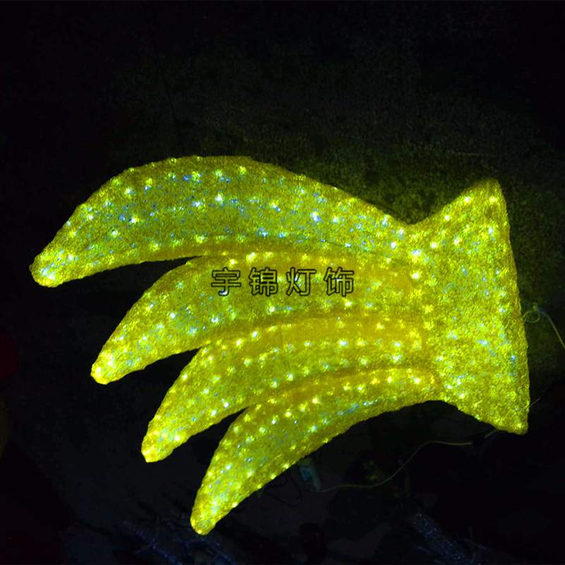 梦幻灯光节动物造型 木瓜树图案灯 海洋生物主题过街灯 LED荷花