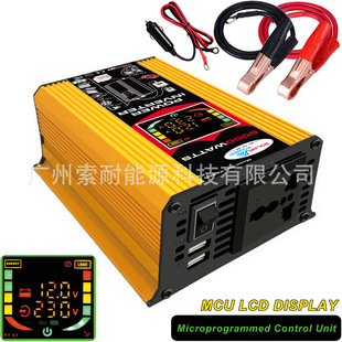 唐三代车载逆变器500W 12V转220V 110V智能显示屏双USB口inverter
