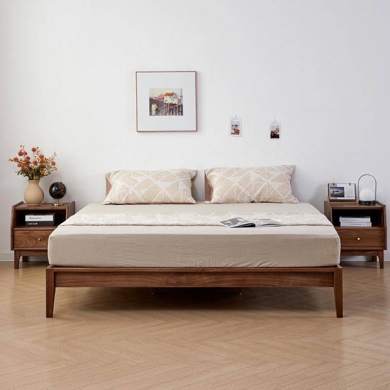 胡桃木榻榻米床实木床无床头床樱桃木床红橡木床白橡木床床架子