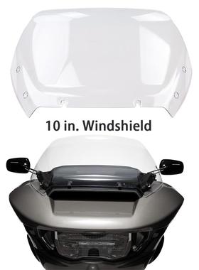 适用哈雷公路双灯滑翔CVO摩托改装10英寸挡风玻璃前加高风挡