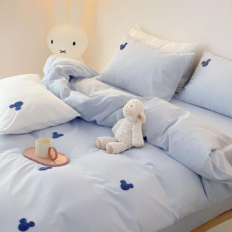 床上用品毛巾绣四件套100全棉纯棉2024新款四季通用床单笠被套罩3