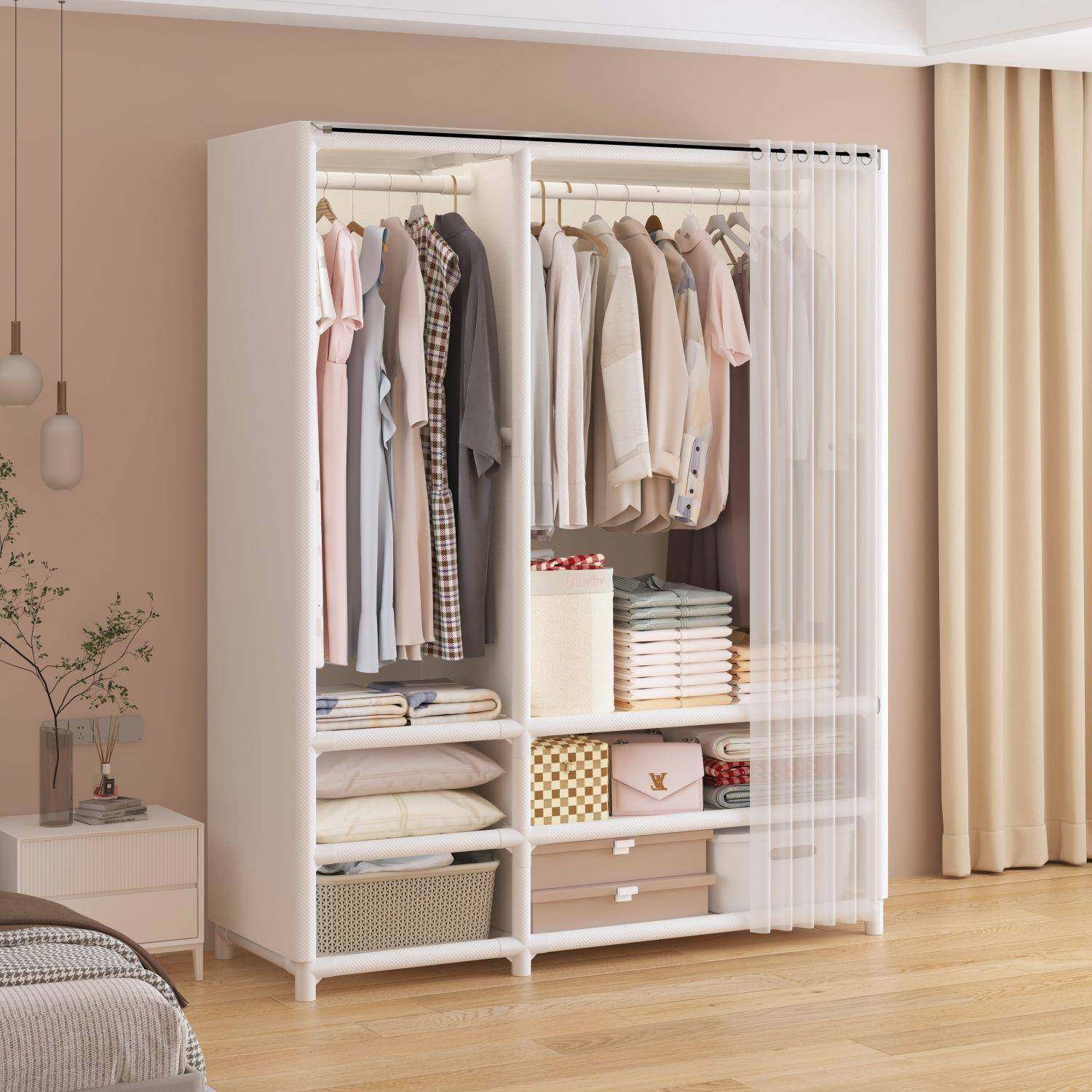 日系简易衣柜家用卧室多层布衣柜带抽屉出租房收纳柜大容量挂衣柜,特色手工艺,其他特色工艺品,淘宝优惠券,粉丝福利购,淘宝优惠卷