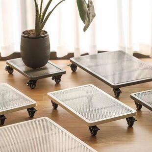 带刹车万向轮静音轮移动花盆托盘铁艺加厚特大号正方形底座带滚轮