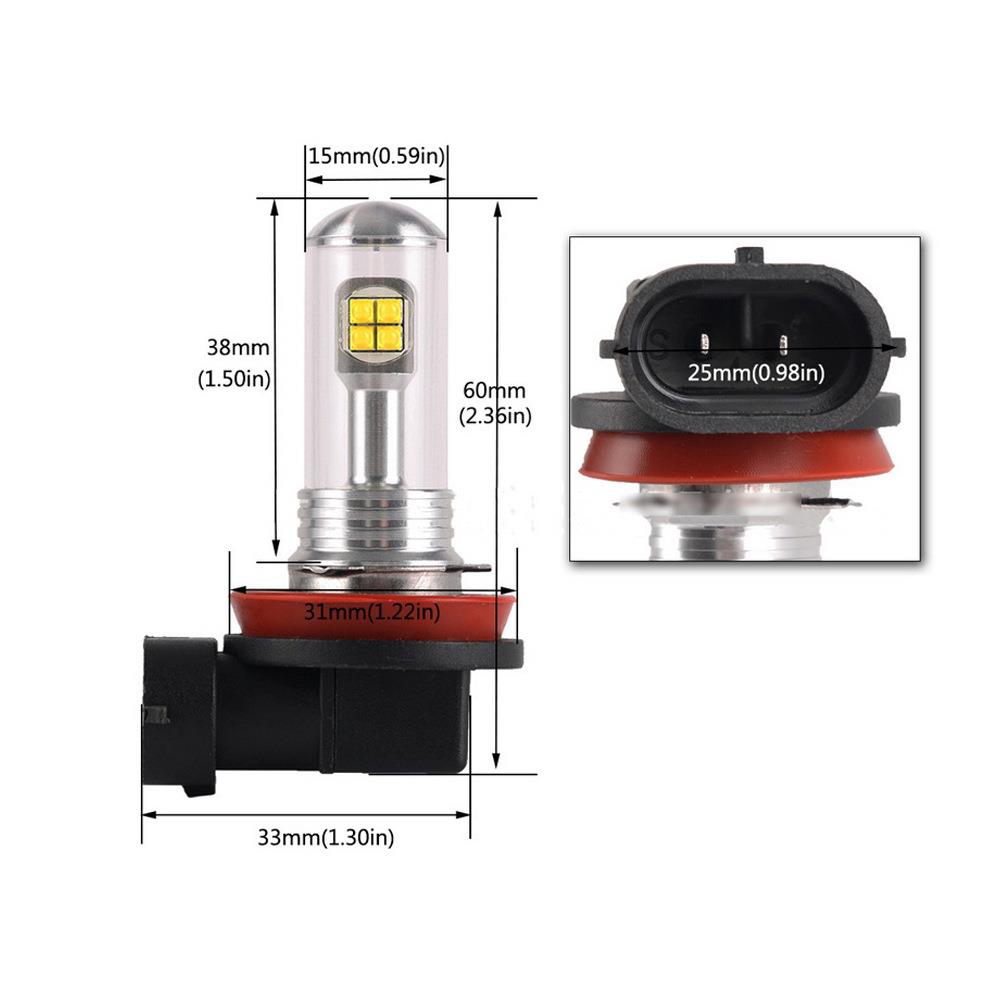 1套 汽车LED雾灯H11 3000LM 6000K 80W
