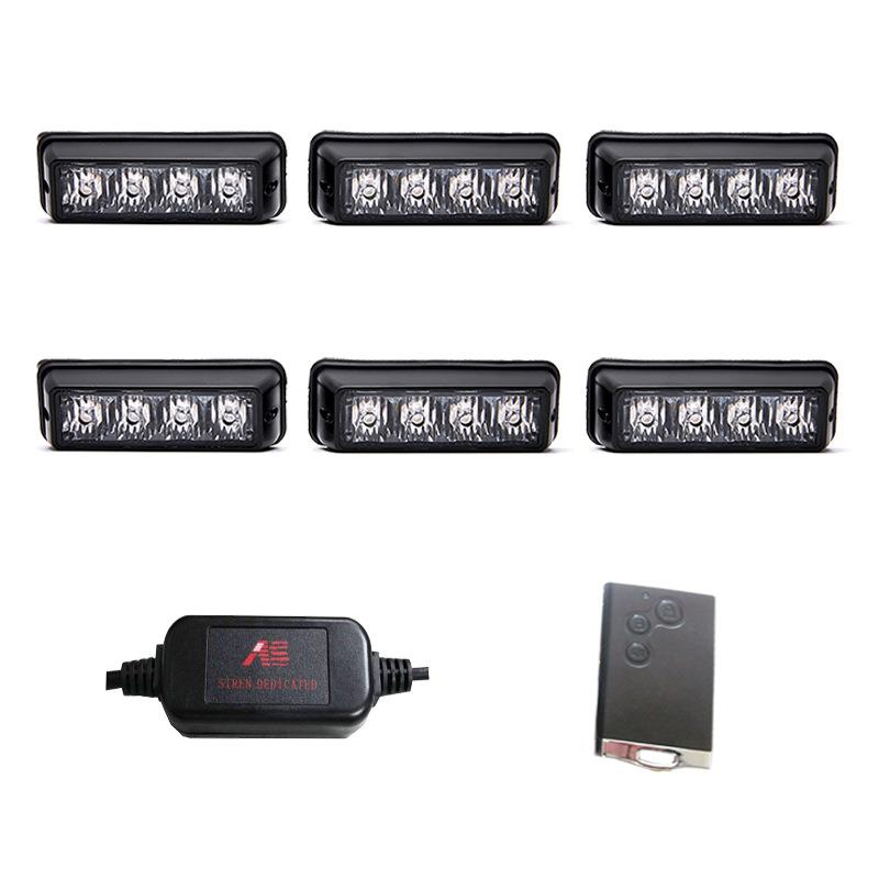 ：12LED中网爆闪灯遥控日间行车灯频闪灯警示灯4D1A-T6