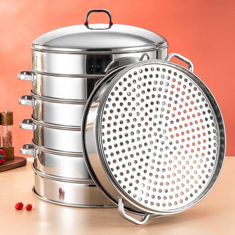 加厚不锈钢蒸笼格蒸馒头的蒸锅多层蒸锅家用大容量特大号新品