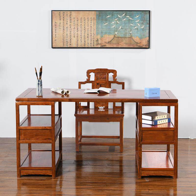 实木书桌榆木书法桌子专用桌书画桌家用新中式办公桌写字台毛笔
