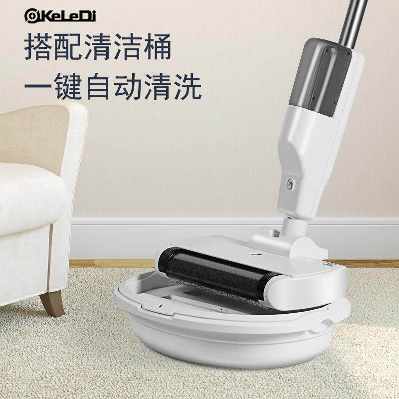 大功率干湿两用除尘机手推式无线吸尘器免手洗拖把可