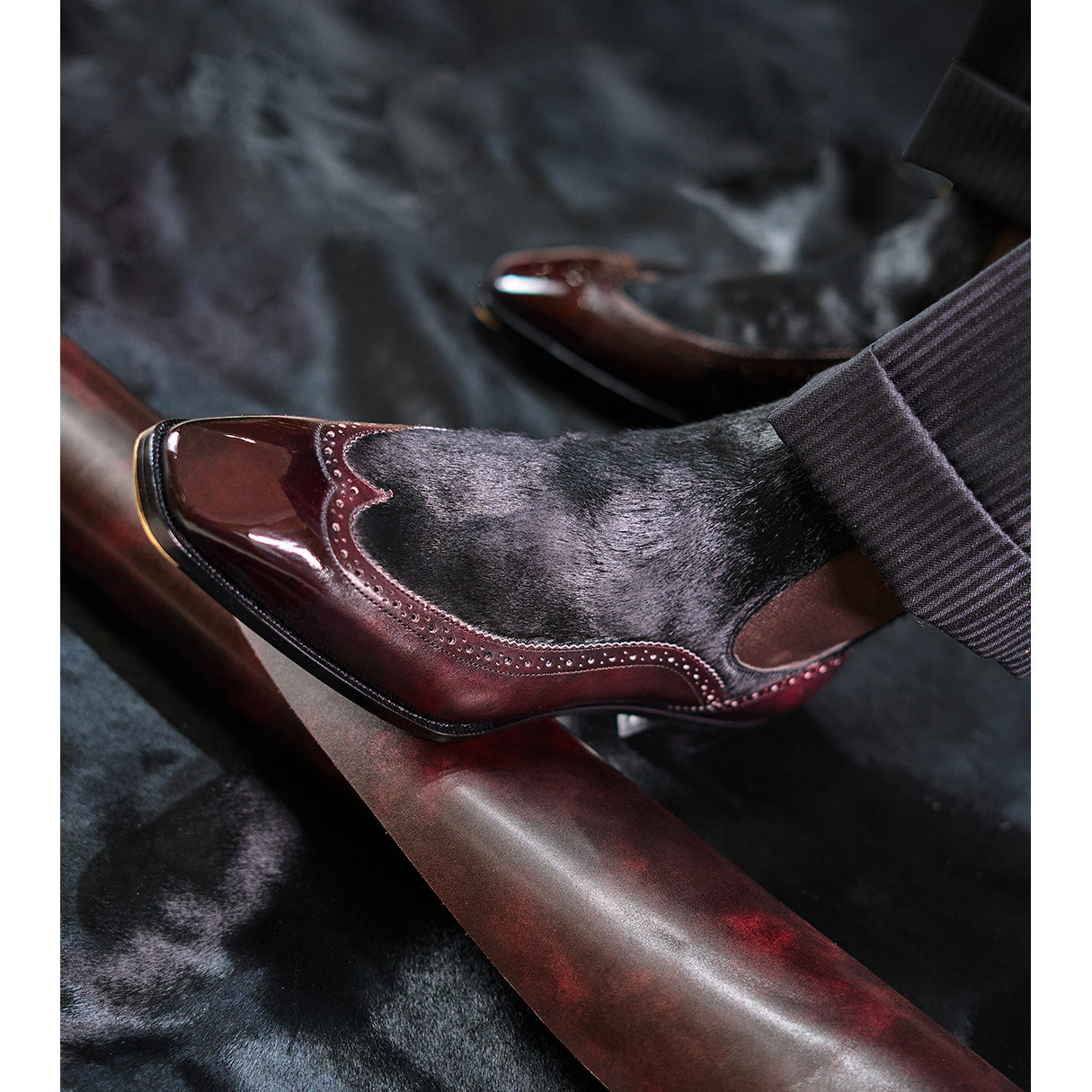 北町燕尾切尔西靴英伦复古布洛克