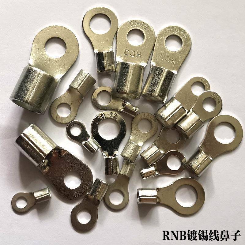 OT紫铜开后鼻大电流纯铜线鼻子电瓶螺栓压接头接线端子RNB3-6