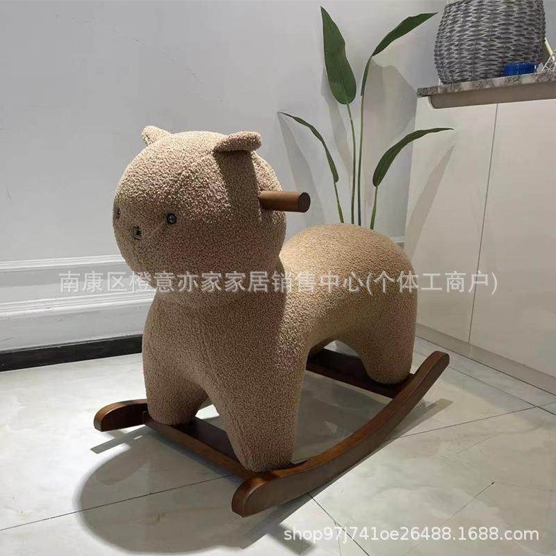 网红款定型棉摇摇狗儿童沙发木马椅创意动物凳客厅卧室儿童可爱椅