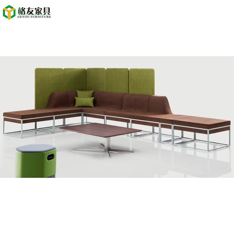休息区简约创意会客洽谈沙发休闲机构茶几组合转角办公沙发