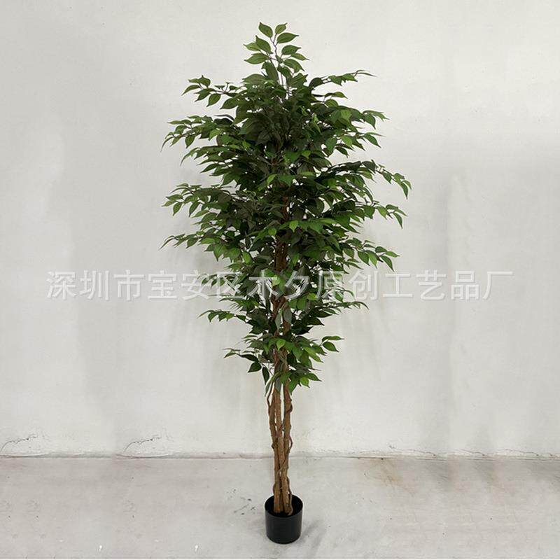 仿真绿榕盆栽仿真榕树盆景家居装饰假绿植造景仿真小榕树工厂