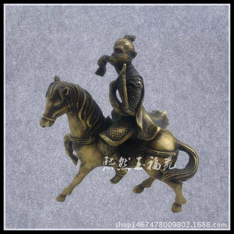 仿古纯铜马上封侯摆件铜器十二生肖马令旗猴家居装饰工艺品摆件
