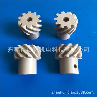 ID10 PEEK材质螺旋齿轮制作 OD40 10齿 L40专业机器滚齿 M2.5模