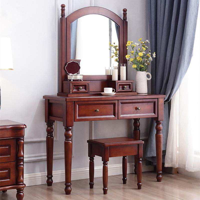 美式梳妆台卧室小户型梳妆桌多功能现代简约化妆台奢华公主化妆桌