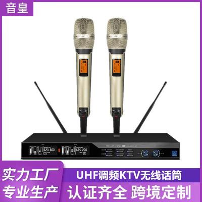 ktv新款专业一拖二无线U段调频防啸叫话筒舞台演出家用会议麦克风