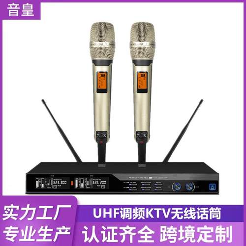 ktv新款专业一拖二无线U段调频防啸叫话筒舞台演出家用会议麦克风