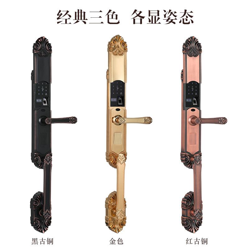 喜饰家锌合金电动滑盖智能欧式别墅指纹锁家用防盗电子锁指纹识别