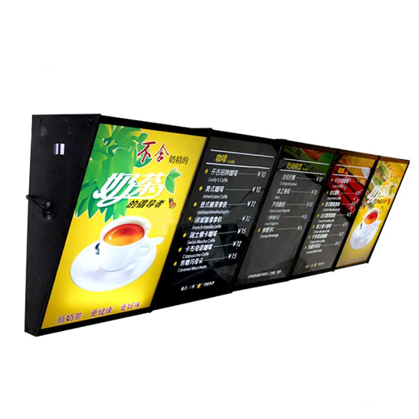 奶茶餐饮灯箱点菜弧形灯箱便利店广告宣传发光灯箱广告发光字