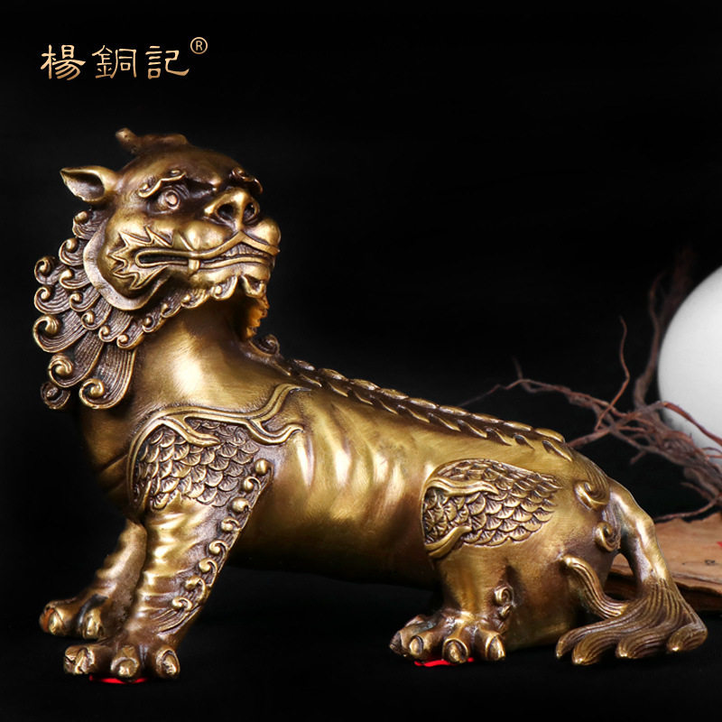 杨铜记地藏王坐骑谛听神兽瑞兽吉祥物铜制铜谛听摆件