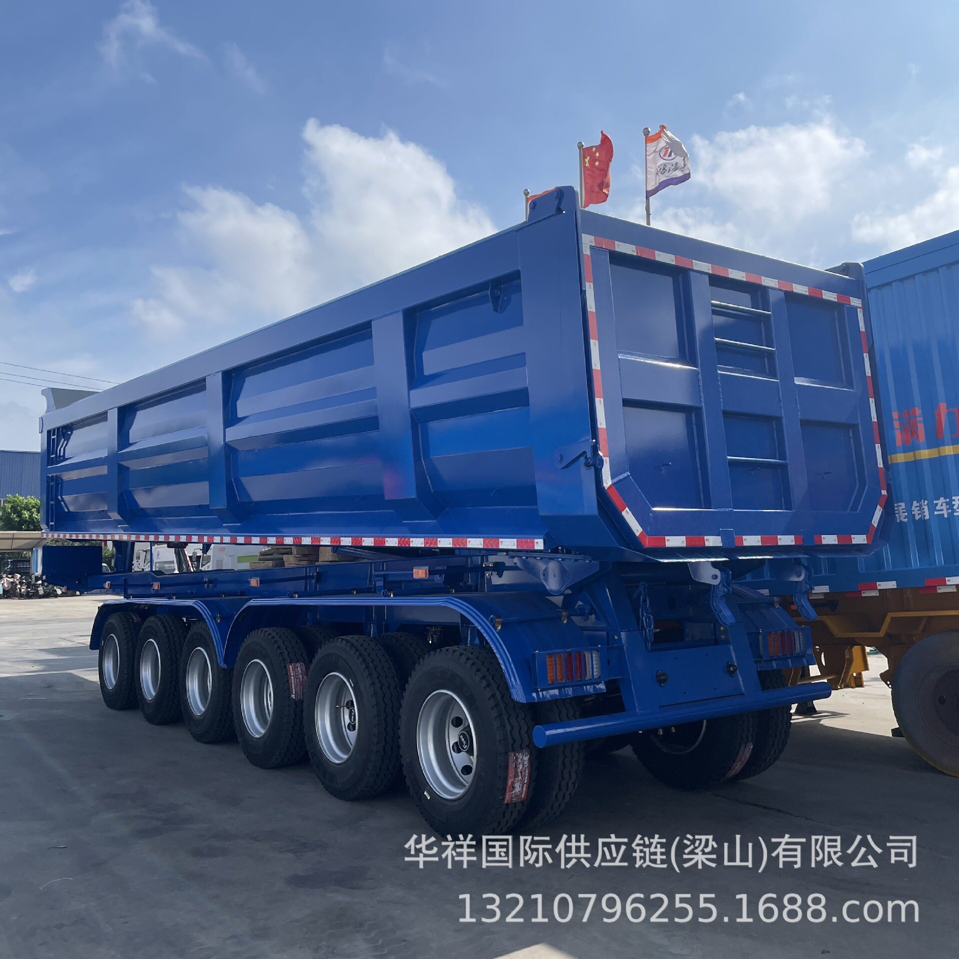 出口后翻车斗自卸车半挂车重型自卸集装箱后翻