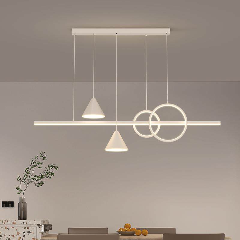 餐厅吊灯中山灯具现代简约轻奢北欧大气家用客厅吧台长条餐桌吊灯