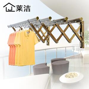 莱洁阳台外伸缩晾衣架户外推拉晒衣架折叠晒被架室外晾衣架晾衣杆