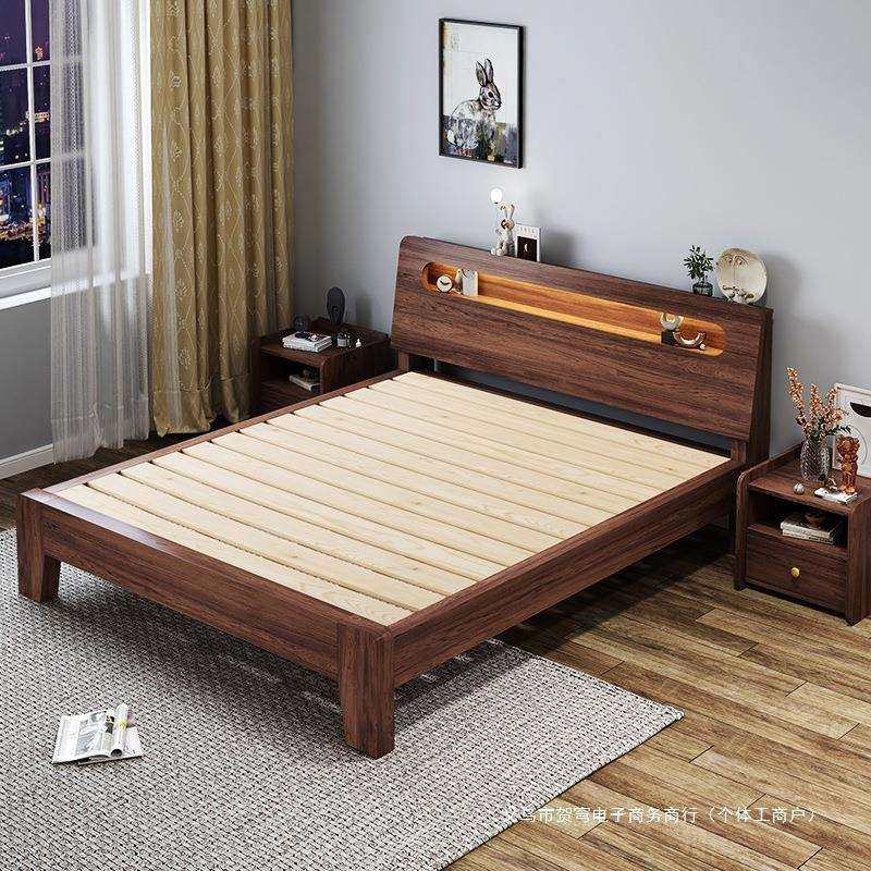 实木床现代简约家用主卧1.5米1.8m双人床经济型出租房单人床架1.2,电子/电工,接线端子,淘宝优惠券,粉丝福利购,淘宝优惠卷