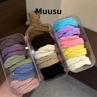 【Muusu】新款高马尾发绳高弹力橡皮筋扎头发发圈马克龙百搭头饰