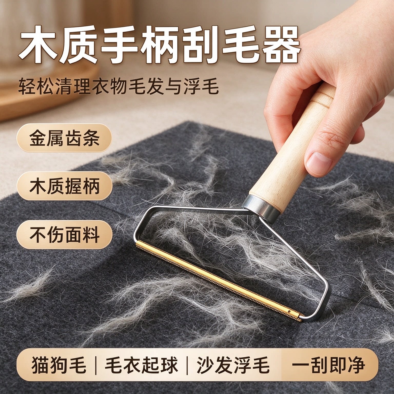 木柄手动毛球修剪器大衣毛呢