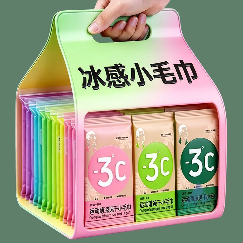 冰贴夏季物理降温神器吸汗冰感小毛巾便携户外旅行挂脖湿巾湿巾