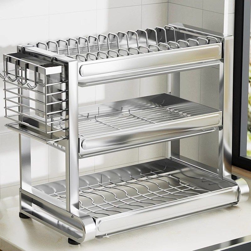 德式不锈钢厨房碗架沥水收纳架碗柜置物架多功能放碗盘碗筷碗碟盒,厨房/烹饪用具,碗架,淘宝优惠券,粉丝福利购,淘宝优惠卷