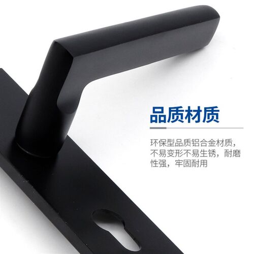 室内房门锁美式哑黑色分体锁执手锁把手卧室房间家用双开木门锁