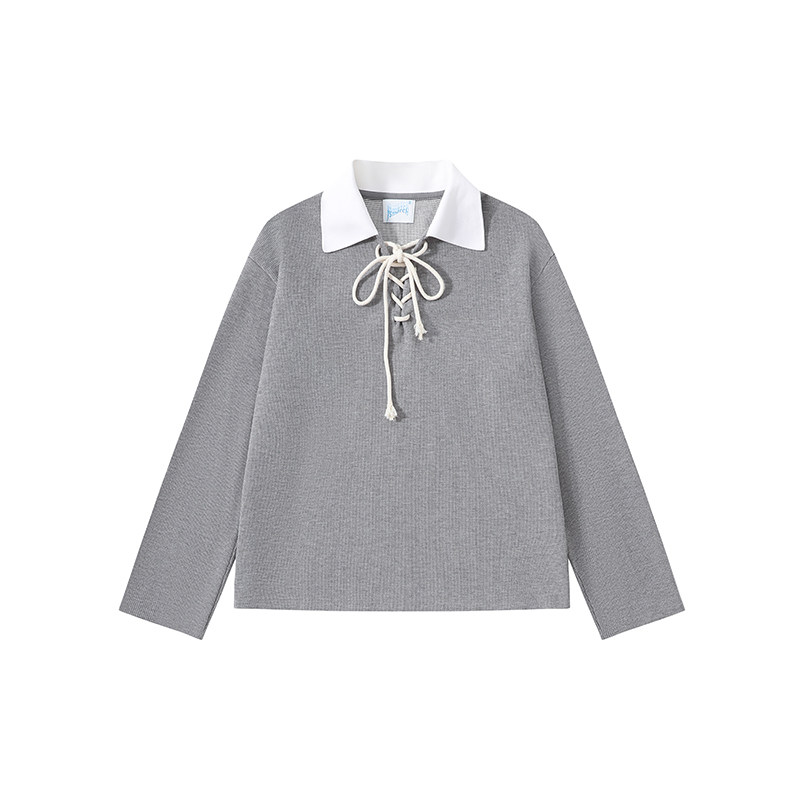 YS'MERCH 华夫格绳结Polo长袖