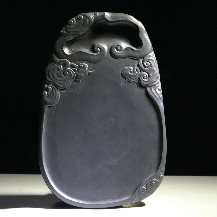 书法书画用砚歙砚砚台文房四宝徽墨宣纸湖笔原石手工雕刻如意通灵