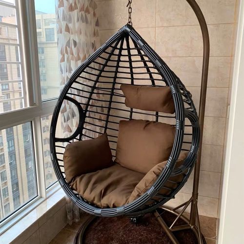 吊椅单双人吊篮藤椅卧室吊床网红秋千阳台粗藤摇篮椅家用欧式吊兰