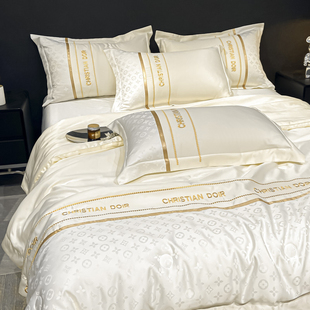 空调被套四件套夏季 凉感高端冰丝床单床笠小毯子可机洗午睡单人