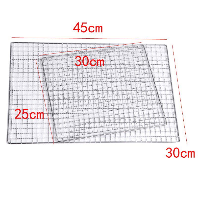 烧烤网铁丝网方格网片长方形烤网用具小格沥油网架工具镀铬烤网